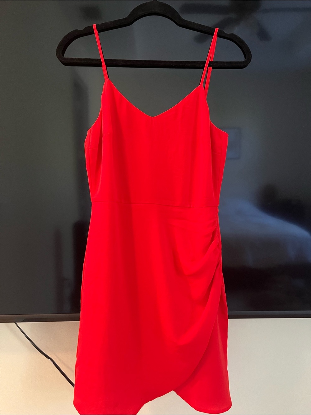 NSR Red Spaghetti Strap Mini Dress